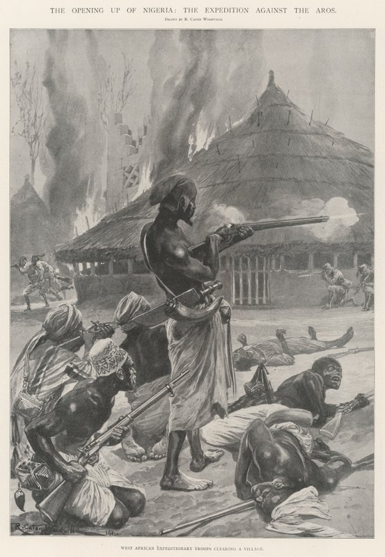 Åbningen af Nigeria, Ekspeditionen mod Aros af Richard Caton Woodville junior
