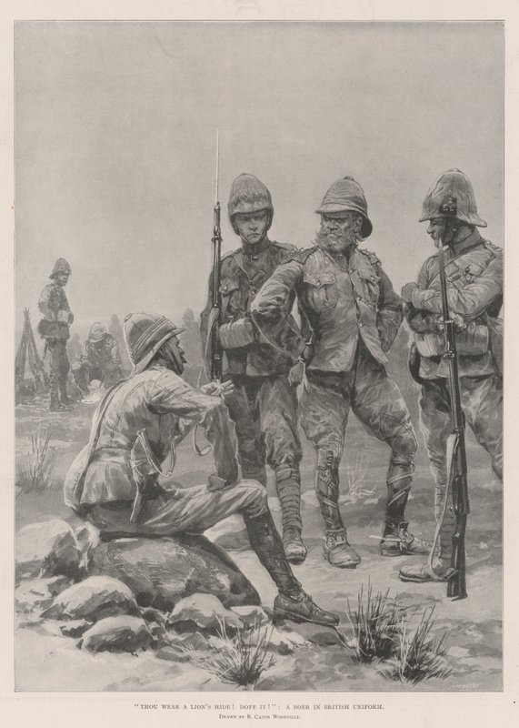 Du bærer et løveskind! af med det! En boer i britisk uniform af Richard Caton Woodville junior
