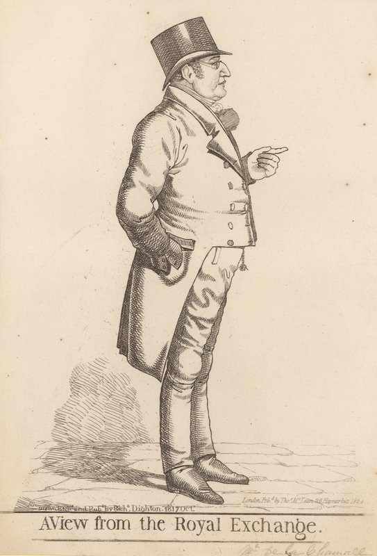 Lee La Chamette (f.1817); En udsigt fra Royal Exchange, 1817 af Richard Dighton