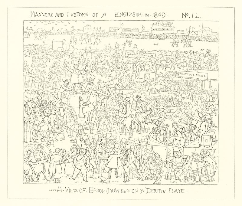 1849, En udsigt over Epsom Downs på Derbydagen af Richard Doyle