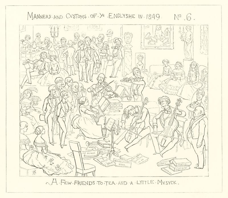 1849, Et par venner til te og lidt musik af Richard Doyle