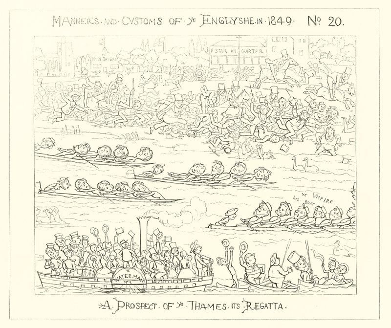1849, En udsigt til Themsen-regattaen af Richard Doyle