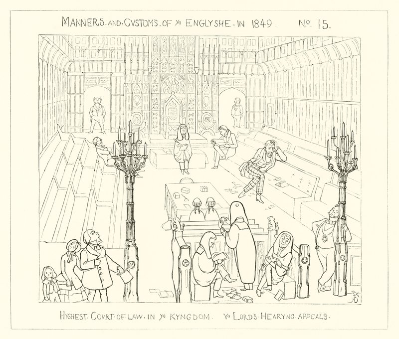 1849, Kongerigets højeste domstol, The Lords behandler appelsager af Richard Doyle