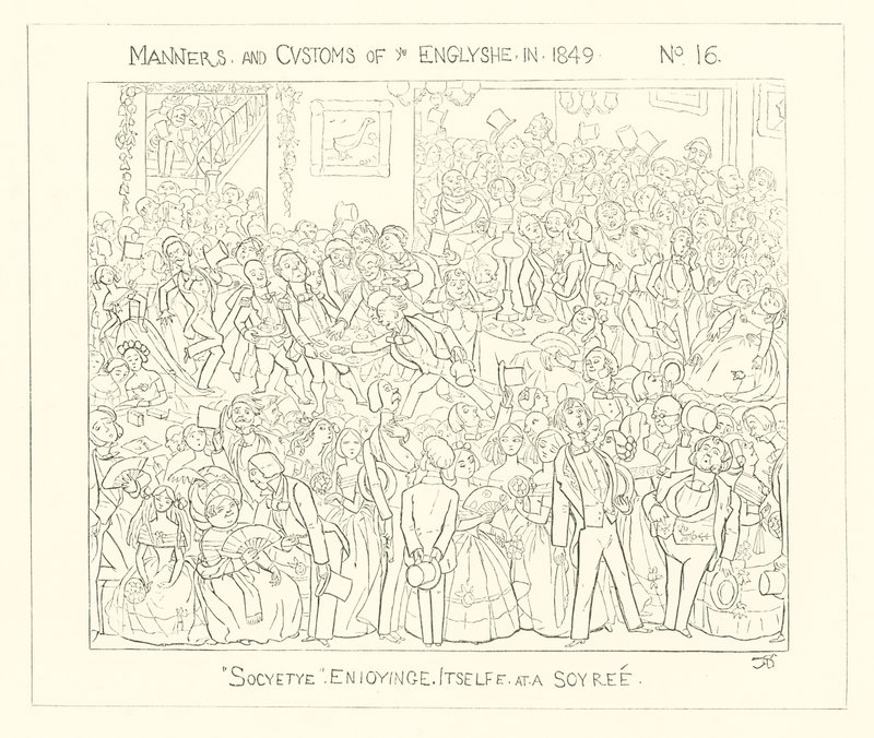 1849, Selskabet hygger sig ved en soiree af Richard Doyle
