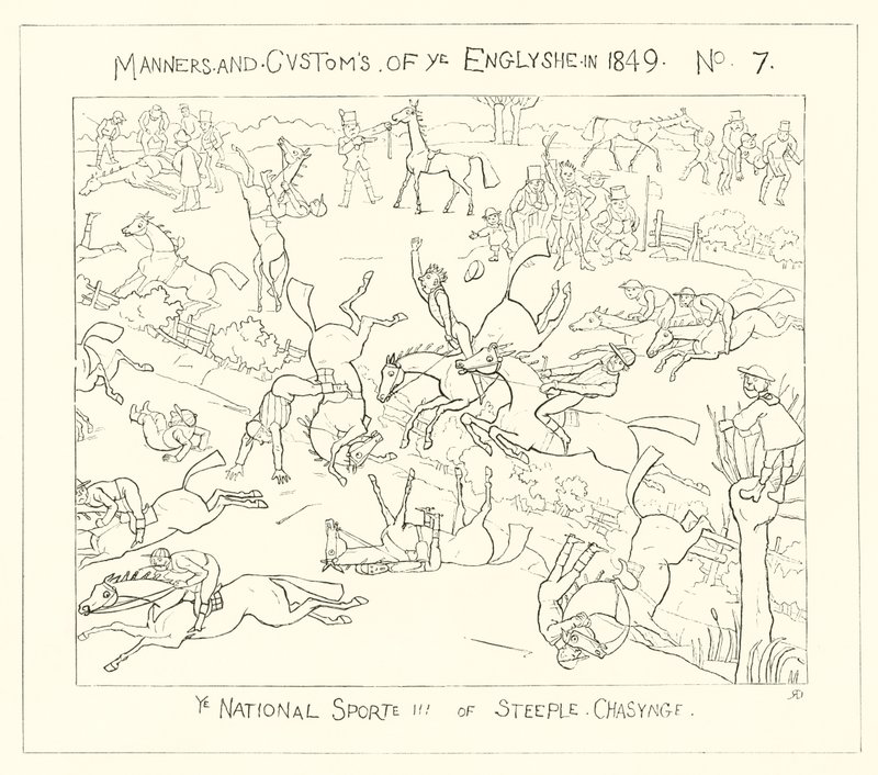 1849, Den nationale sport steeple chasing af Richard Doyle