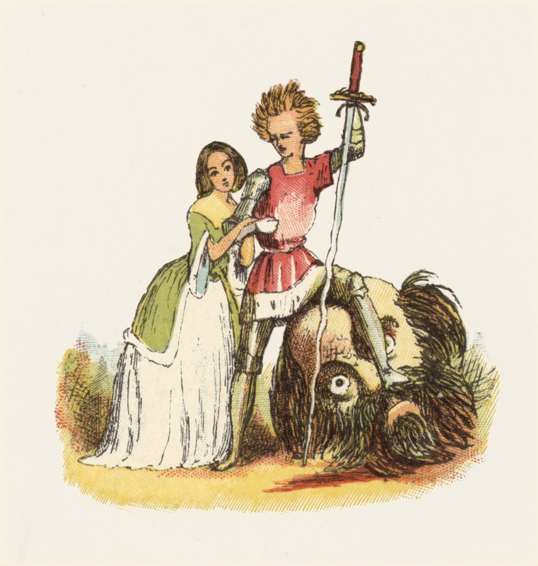 Illustration til Jack The Giant Killer (farve litho) af Richard Doyle