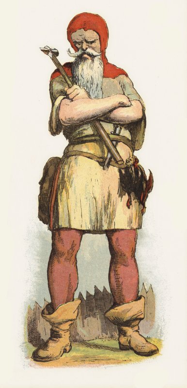 Illustration til Jack The Giant Killer (farve litho) af Richard Doyle