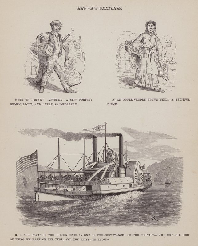 Side fra The American Tour of Mrs Brown, Jones and Robinson (gravering) af Richard Doyle