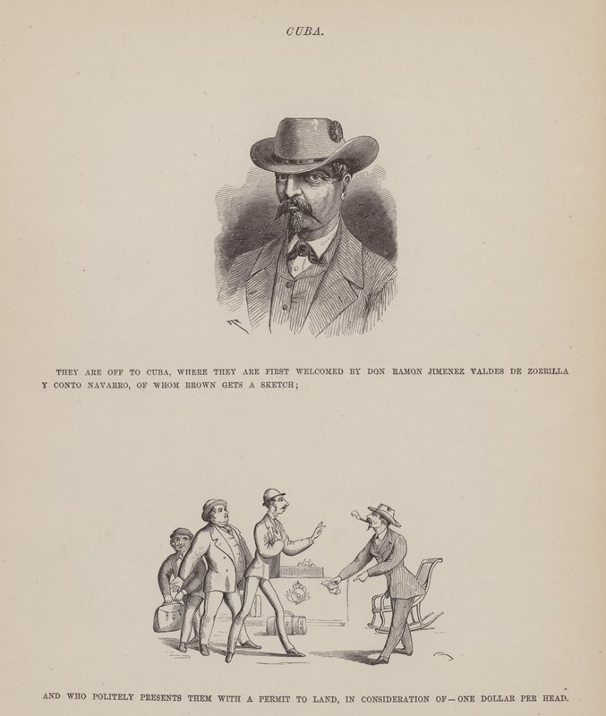 Side fra The American Tour of Mrs Brown, Jones and Robinson (gravering) af Richard Doyle