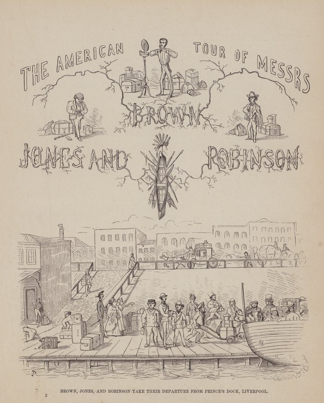 Side fra The American Tour of Mrs Brown, Jones and Robinson (gravering) af Richard Doyle