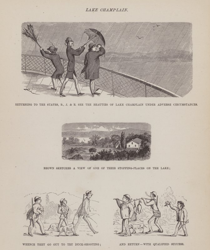 Side fra The American Tour of Mrs Brown, Jones and Robinson (gravering) af Richard Doyle
