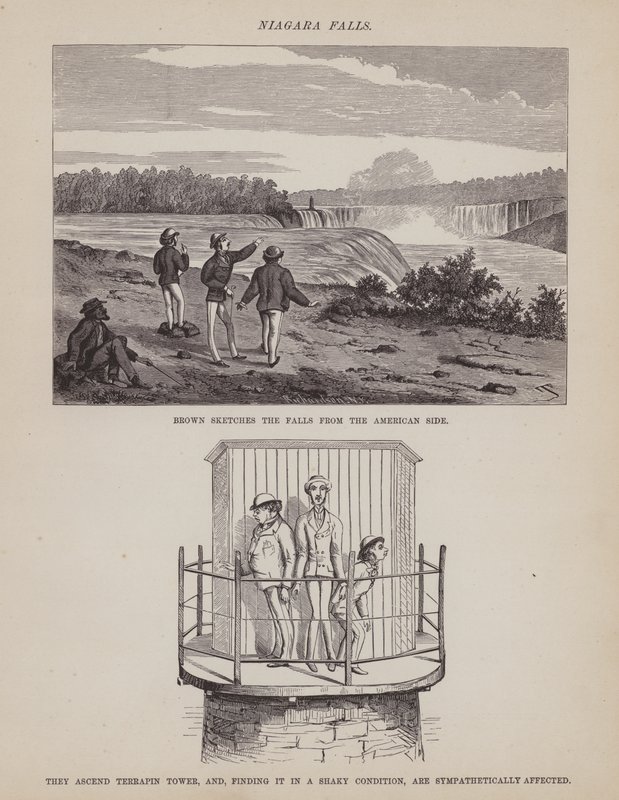 Side fra The American Tour of Mrs Brown, Jones and Robinson (gravering) af Richard Doyle