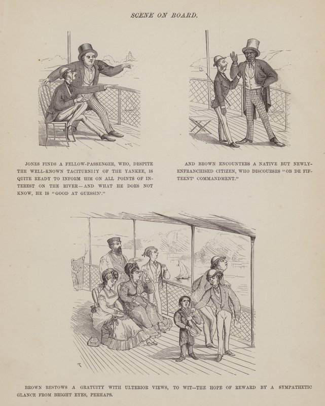 Side fra The American Tour of Mrs Brown, Jones and Robinson (gravering) af Richard Doyle