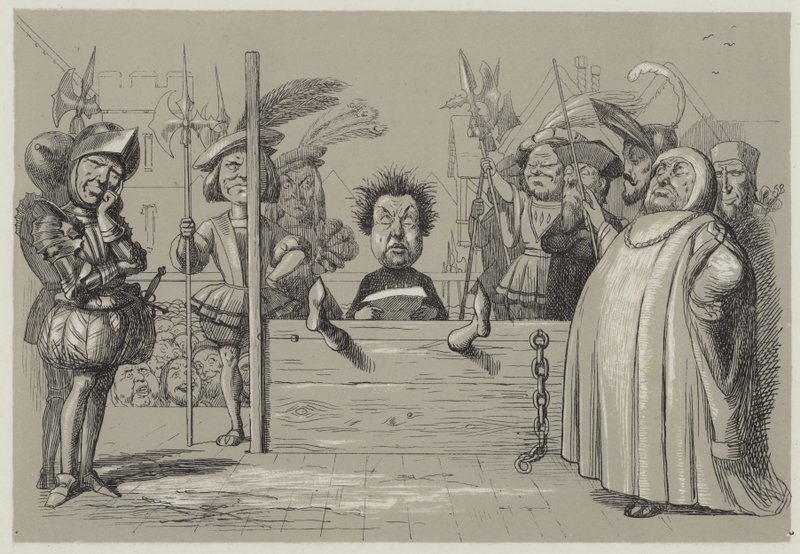 Perkin Warbeck læser sin tilståelse (akvatinte) af Richard Doyle