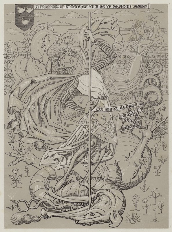 St. George dræber dragen (akvatint) af Richard Doyle