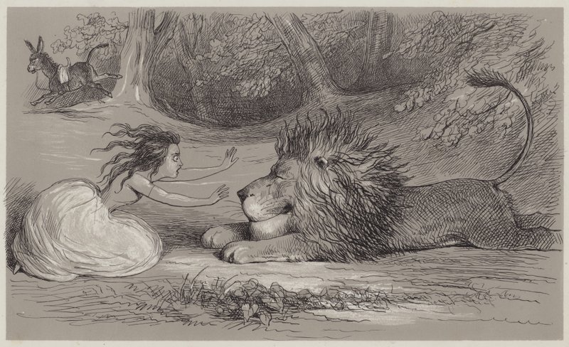 Una og løven (akvatint) af Richard Doyle