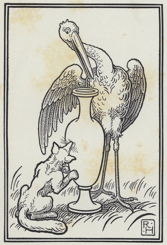 Ræven og storken (gravering) af Richard Heighway