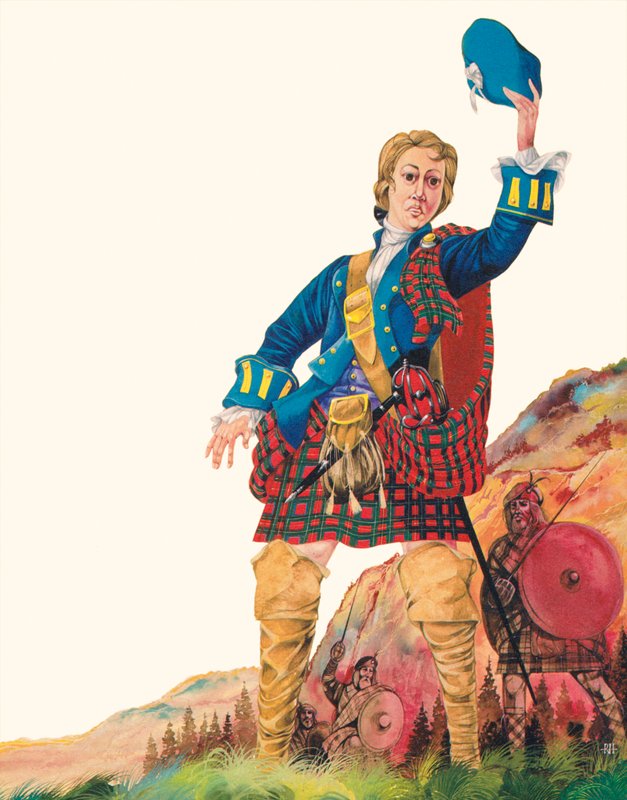 Bonnie Prince Charlie (farvelitografi) af Richard Hook