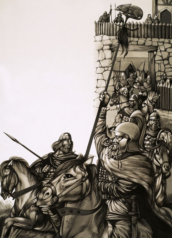 Camelot, slottet for kong Arthur og hans riddere af det runde bord af Richard Hook