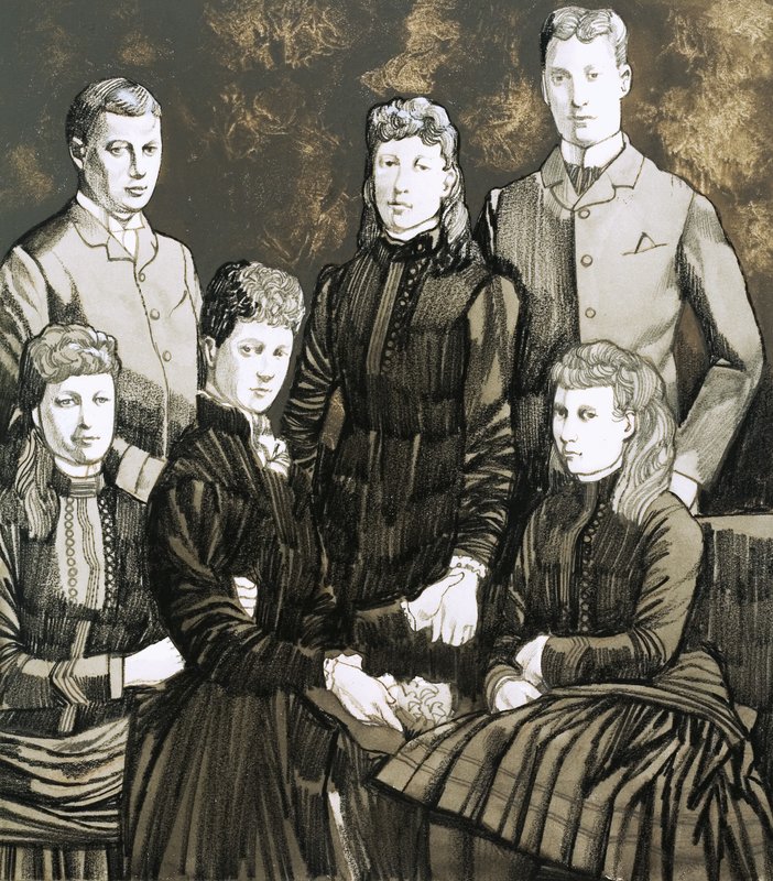 Prinsesse Alexandra af Danmark, kong Edwards hustru, og hendes familie med fem børn af Richard Hook