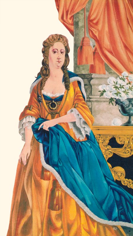 Dronning Anne (farvelitografi) af Richard Hook
