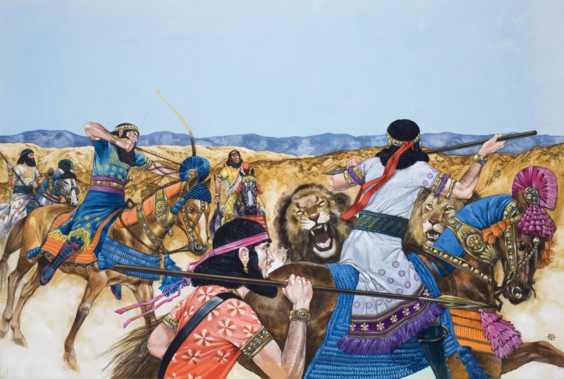 Warriors (gouache på papir) af Richard Hook