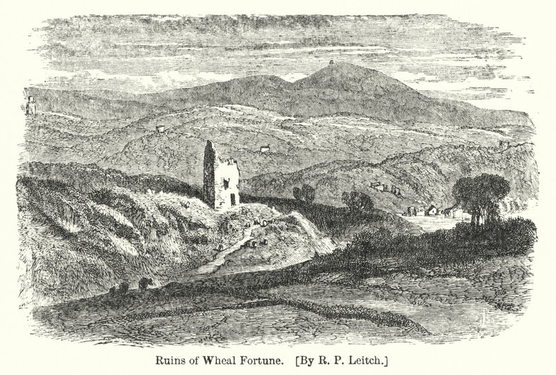 Ruins of Wheal Fortune (gravering) af Richard Principal (after) Leitch