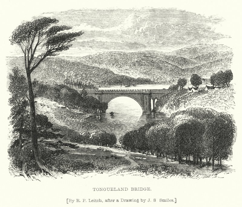 Tongueland Bridge (gravering) af Richard Principal (after) Leitch