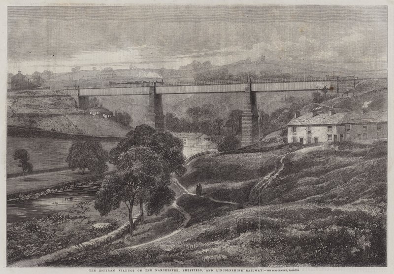 Mottram Viaduct på Manchester, Sheffield og Lincolnshire Railway af Richard Principal Leitch