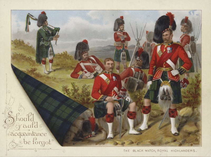 The Black Watch, Royal Highlanders (chromolitho) af Richard Simkin
