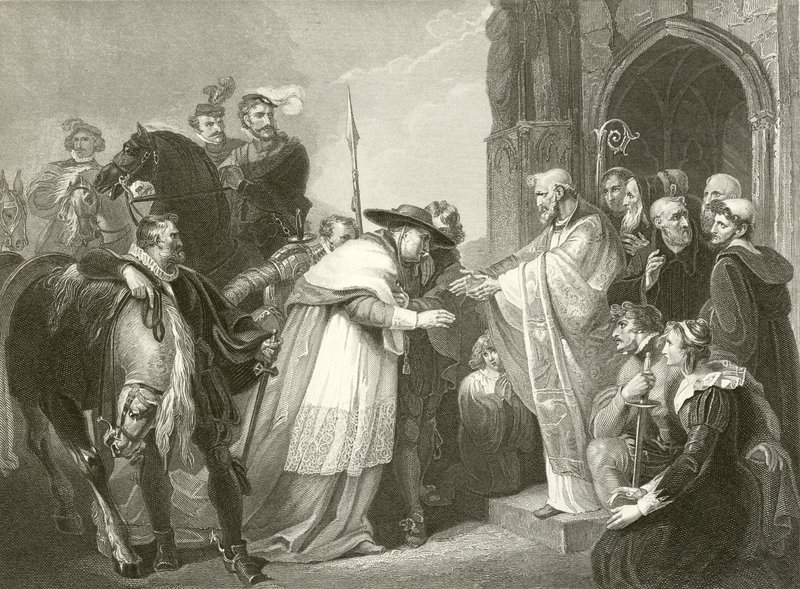 Kardinal Wolsey på Leicester Abbey af Richard Westall