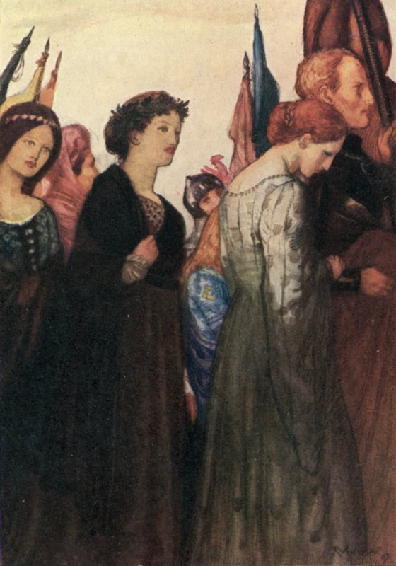 Og skønhed, der laver smukke gamle rim, til ros for døde damer og dejlige riddere af Robert Anning Bell