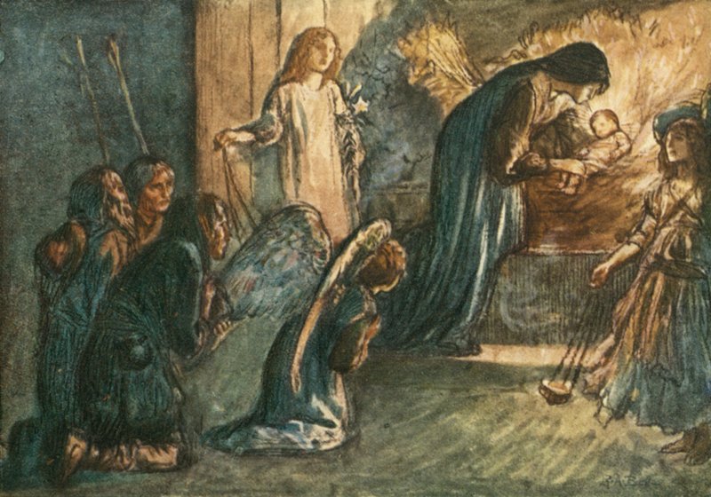 Men se! Jomfruen velsignet har lagt sin Babe til hvile af Robert Anning Bell