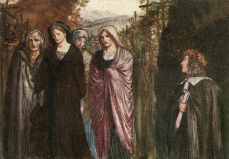 Kom eftertænksom nonne, hengiven og ren, ædru, standhaftig og ærbar af Robert Anning Bell