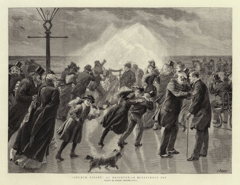 Kirkeparade i Brighton, en blæsende dag af Robert Barnes