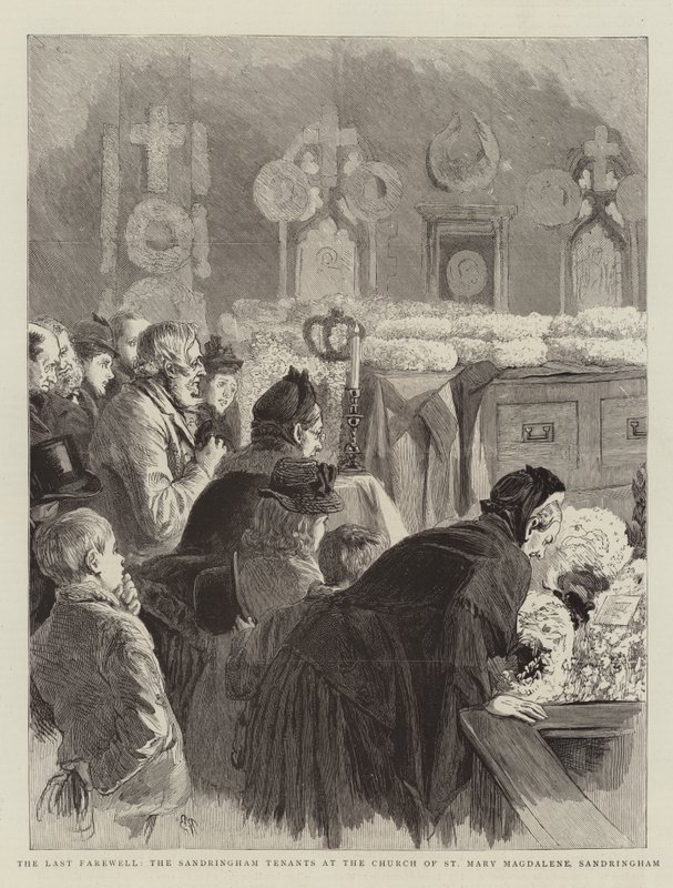 Det sidste farvel, Sandringham-lejerne ved Church of St Mary Magdalene, Sandringham af Robert Barnes