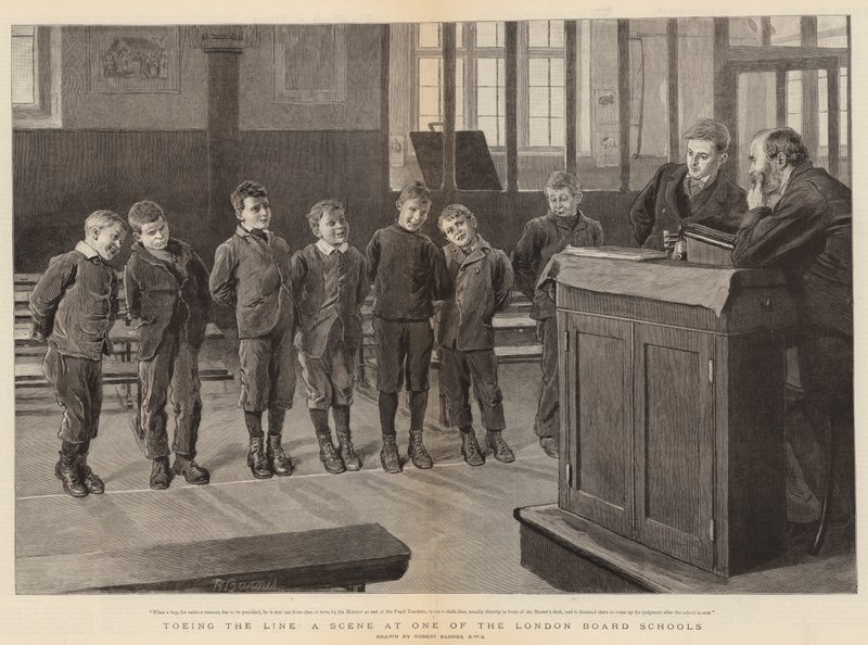 Toeing the Line, en scene på en af London Board Schools af Robert Barnes
