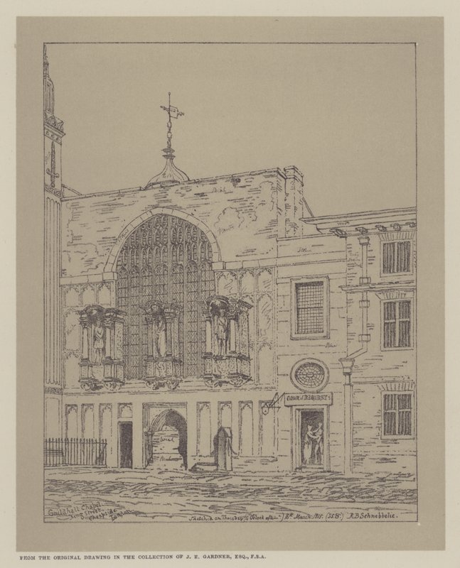 Guildhall Chapel, King Street, Cheapside, London, 1815 af Robert Blemell Schnebbelie