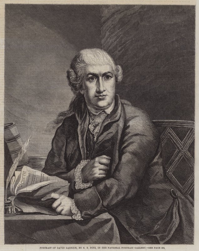Portræt af David Garrick af Robert Edge Pine