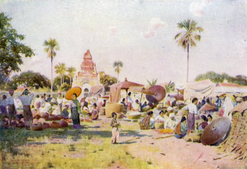 Markedsplads ved Taungdwingyi af Robert George Talbot Kelly