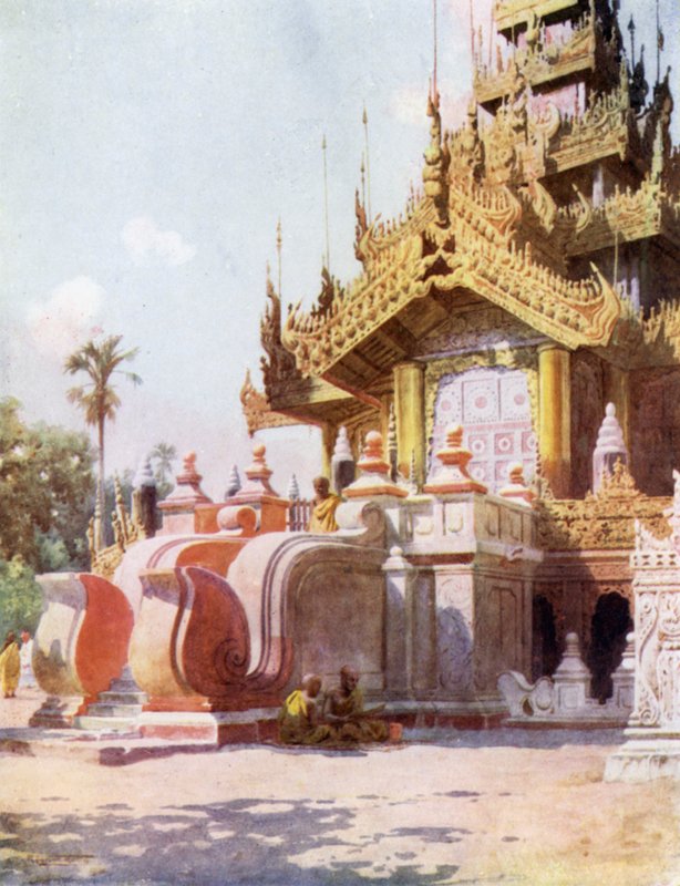Portico af Queens Golden Monastery, Mandalay af Robert George Talbot Kelly