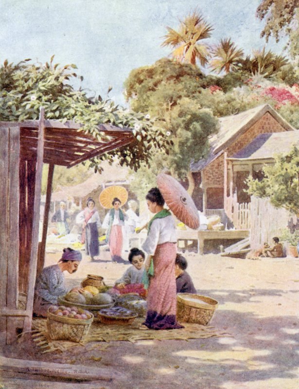 Gade i Nyaung-u af Robert George Talbot Kelly