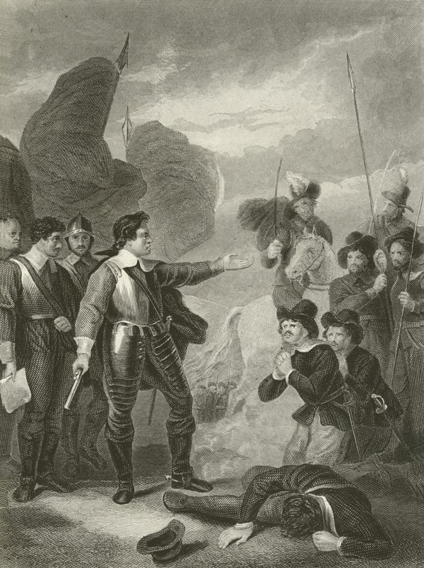 Cromwell undertrykker mytteriet i hæren af Robert Smirke