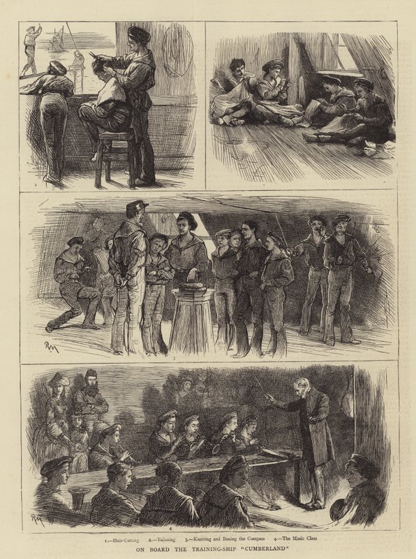 Om bord på skoleskibet Cumberland af Robert Walker Macbeth