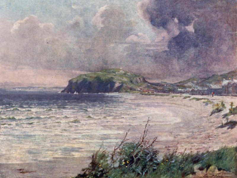 Breezy Morning, Llandudno Bay (farve litho) af Robert (after) Fowler