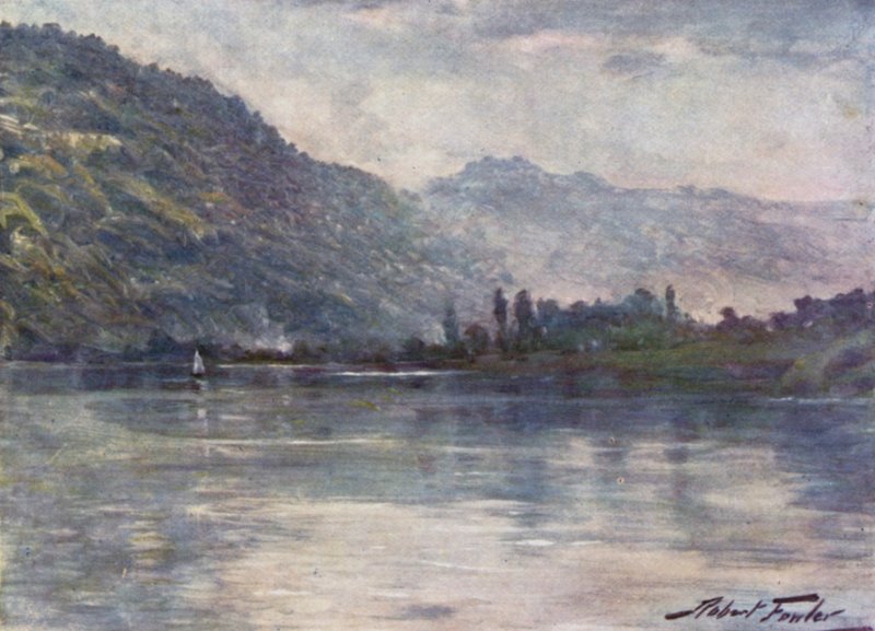 Morning Mists, nær Trefriw (farve litho) af Robert (after) Fowler