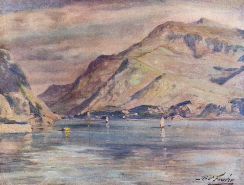 Snowdon fra Cwm-y-Glo (farve litho) af Robert (after) Fowler