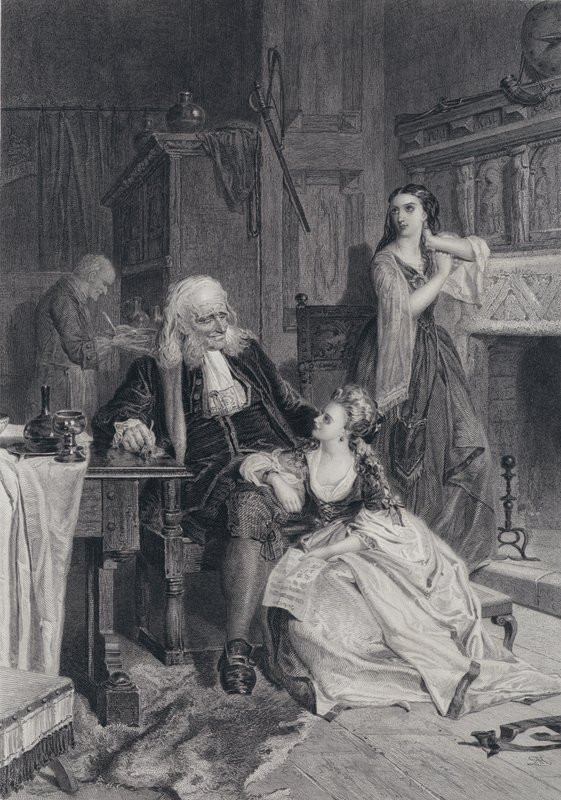 Illustration til The Pirate af Sir Walter Scott (gravering) af Robert (after) Herdman