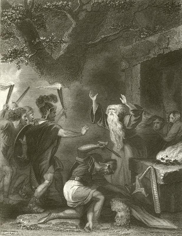 Massakren af druiderne (gravering) af Robert (after) Smirke