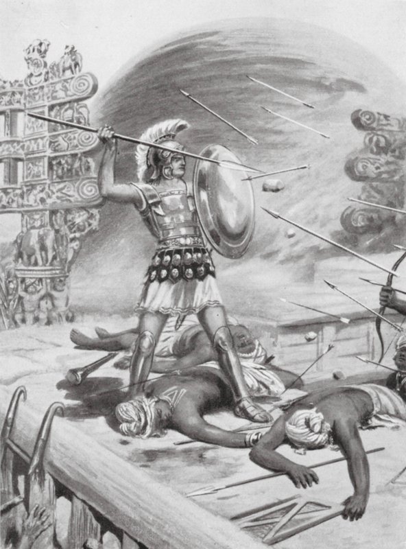 En bedrift af Alexander den Store, f.Kr. 326 (litografi) af Robert Ambrose Dudley